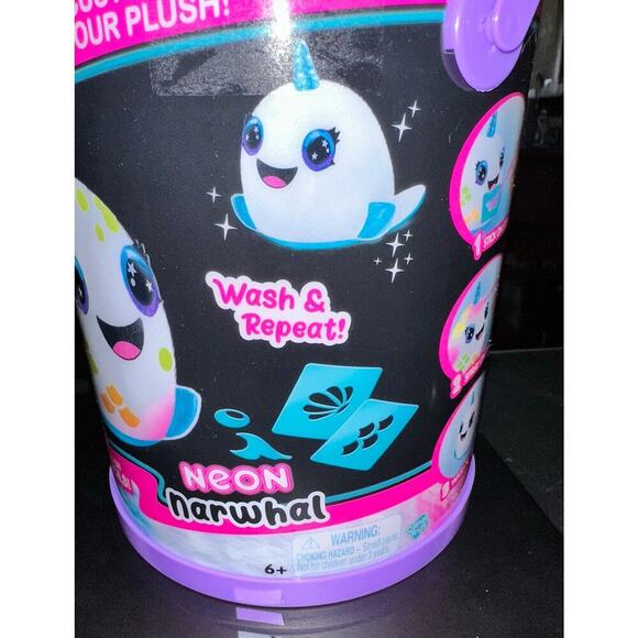 Airbrush Plush Squish Pals Narwhal Storage Can Stencils Paint Age 6+ - Picture 3 of 6